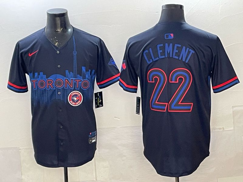 Men 2025 Nike Toronto Blue Jays #22 Clement Blue Game MLB Jersey 07